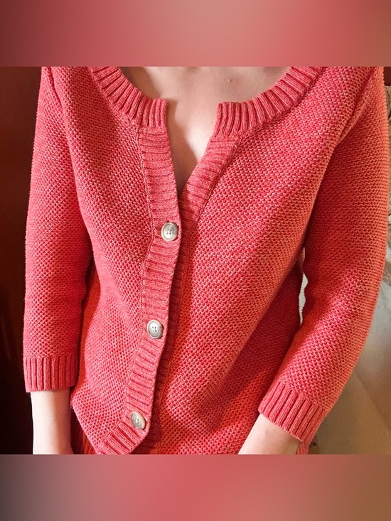 Ann Taylor Sweaters - Textured Knit Button-Up Sweater by Ann Taylor
